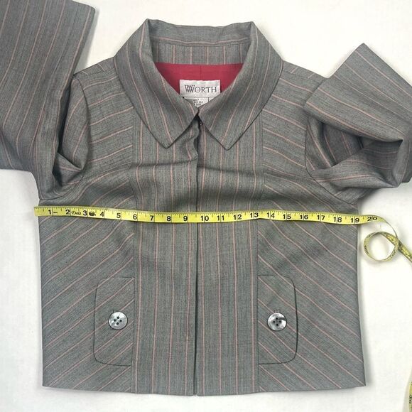 W Worth Wool Pin  Striped Pantsuit - Picture 9 of 14